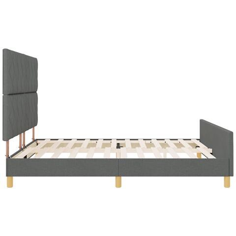 Letto Grigio Scuro 180x200 cm in Tessuto - Foto 9