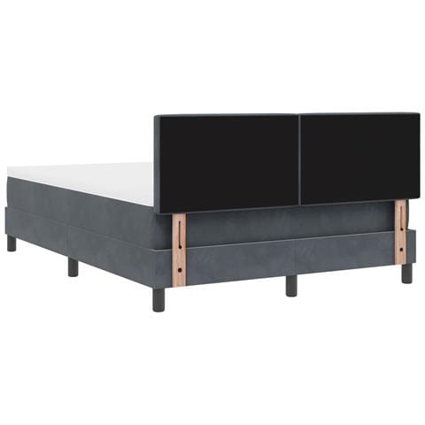 Letto con Box Spring e Materasso Grigio Scuro 140x190 cm Velluto - Foto 9