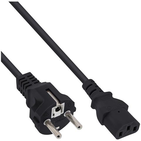 Cavo alimentazione Spina Shucko diritto a Presa IEC-320-C13, 0,3m, nero - Foto 1