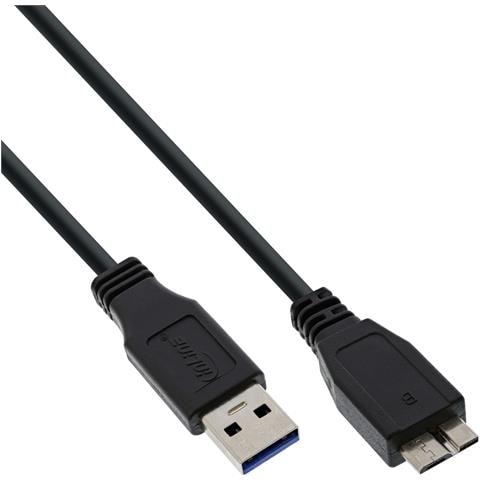 Cavo USB 3.0 A maschio / Micro B maschio, nero, 0,3m - Foto 1