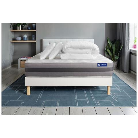 Pacchetto Letto Completo - Materasso 140x190cm + Box Spring Con Doghe (in Kit) + 2 Cuscini + Piumino - Actilatex Relax - Foto 1