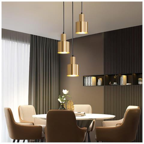 Lampada A Sospensione Per Sala Da Pranzo, 3 Fiamme, Oro, E27, Lampada A Sospensione In Metallo, Camera Da Letto, Corridoio - Foto 2