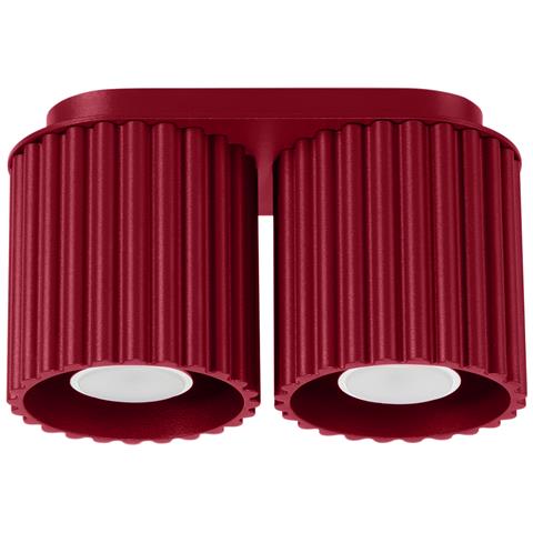 Lampada Da Soffitto Aura 2 Bordeaux Gu10 Sl. 1820 - Minimalist Lampada A Soffitto Borgogna 12x21x10 Cm - Foto 1