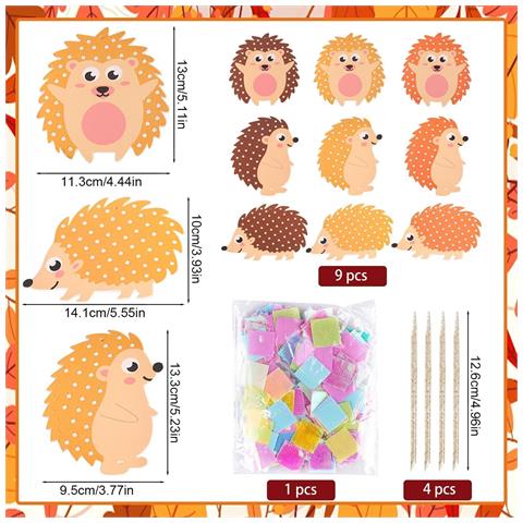 Set Di 9 Ricci Decorativi Autunnali Fai-da-te Per Bambini - Foto 2