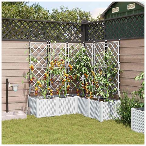 Vasi da giardino Bianco 120 x 120 x 142 cm Acciaio - Foto 2