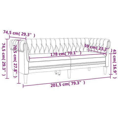 Set di Divani 3 pz Crema in Tessuto - Foto 9