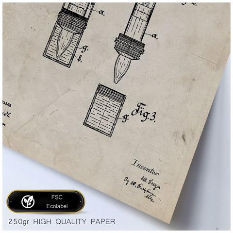 Set Di 6 Stampe Poster Con Brevetti Medici Poster Con Immagini Di Brevetti Retrò Design D'interni In Stile Vintage A3 & A4 Telaio In Legno Chiaro - Foto 2