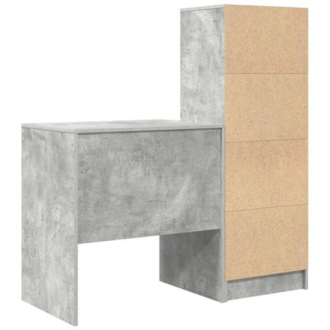 Scrivania con Spazio di Archiviazione 2 pcs Grigio cemento - Foto 9
