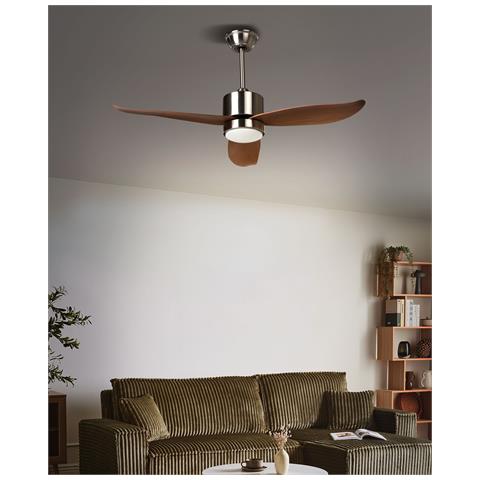Ventilatore A Soffitto Con Luce Mahaut Con Telecomando Led Marrone Chiaro - Foto 1