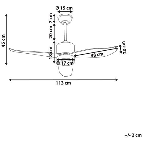Ventilatore A Soffitto Con Luce Mahaut Con Telecomando Led Marrone Chiaro - Foto 6