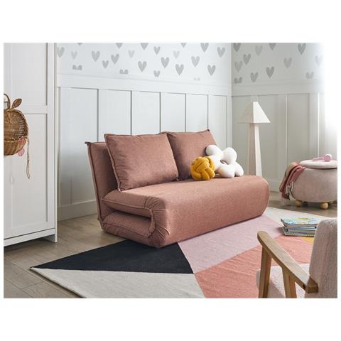 Divano Letto 2 Posti Roros Lino Sintetico Marrone - Foto 1