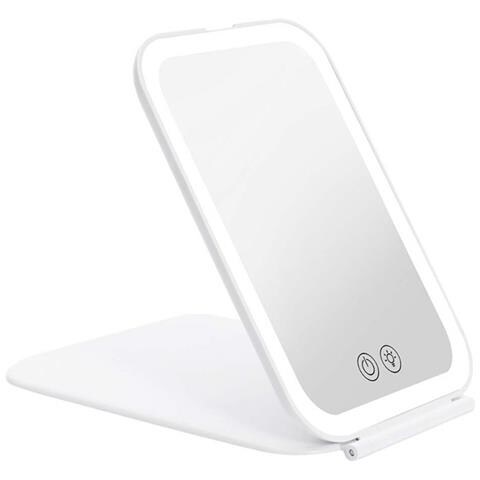 Specchio Led Per Trucco: Portatile, Pieghevole, Ricaricabile Con Controllo Touch E Luce Dimmerabile White - Foto 1