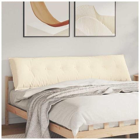 Cuscino per Schiena Crema 200 x 50 cm Tessuto in Cords - Foto 2