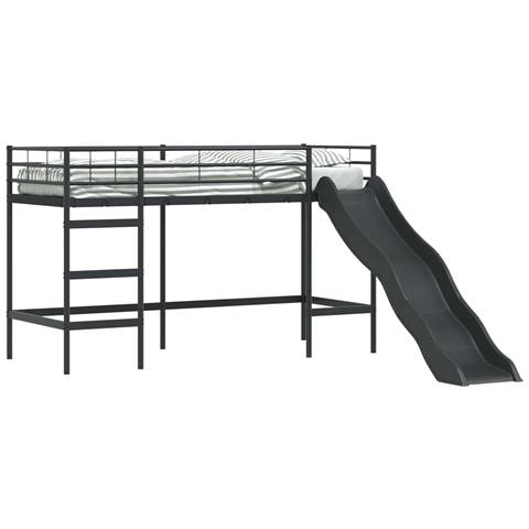 Letto loft per bambini con scivolo Nero e antracite - Foto 1