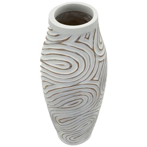 Vaso Oblix Alto In Resina Bianca Anticata - Foto 2