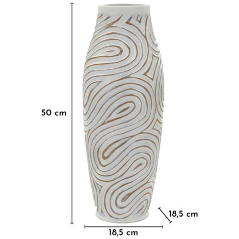 Vaso Oblix Alto In Resina Bianca Anticata - Foto 6