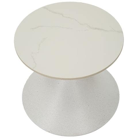 Tavolino Vkh528-bianco-metallo-45x45x39 Cm - Foto 2