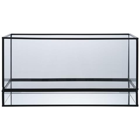 Portacandele Hurricane Orizzontale In Vetro E Metallo Nero 30x12 Cm - Foto 1