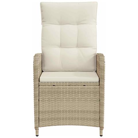 Sedia da giardino reclinabile Beige e Bianco Crema - Foto 2