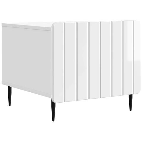 Tavolino da salotto con cassetto Bianco Lucido 49 x 50 x 42 cm - Foto 1