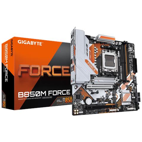 B850M FORCE Scheda Madre - Supporta processori AMD Ryzen serie 9000, VRM digitale a 8+2+2 fasi, fino a 9600 MHz DDR5 (OC), 1 x M. 2 PCIe 5.0 + 2 x M. 2 PCIe 4.0, LAN 2.5 GbE, USB 3.2 Gen 2 - Foto 1