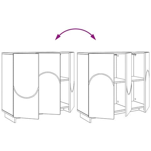 Credenza Bianco Lucido 85,5 x 31 x 75 cm Legno ingegnerizzato - Foto 9