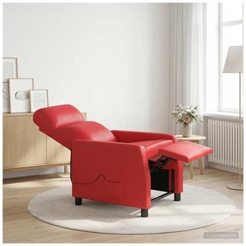 Poltrona Massaggiante Rosso Similpelle - Foto 2