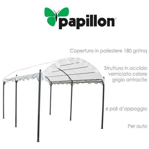 Gazebo in acciaio verniciato grigio antracite 300x400 cm per auto - Foto 2