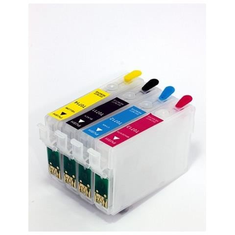 Cartuccia Ricaricabile Vuota Per Epson T0711 Nero Con Chip Autoreset - Foto 1
