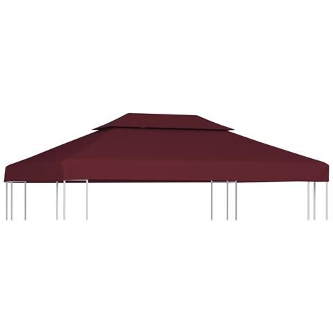 Copertura Superiore per Gazebo a 2 Strati 310g /m² 4x3m Bordeaux - Foto 1