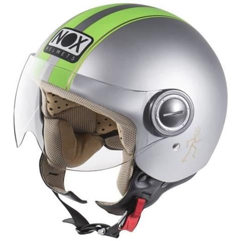 Casco N210 Jet Grigio Opaco E Verde Fluo - Foto 1