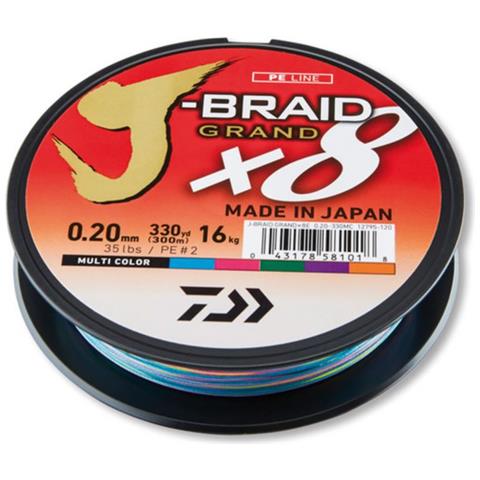J-braid Gran 8-braid, 150m, 0,16 Millimetri, 10 / 22kg, Multicolore, La Linea Di Pesca Intrecciata, 12.795-016 - Foto 2