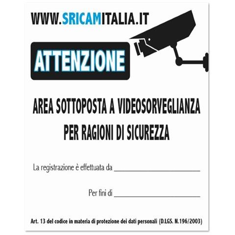 Targhe In Pvc Di Indicanti Area Videosorvegliata? - Foto 1
