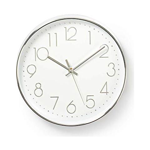 CLWA015PC30SR Orologio da Parete Circolare | Diametro 30 cm | Bianco e Argento - Foto 1