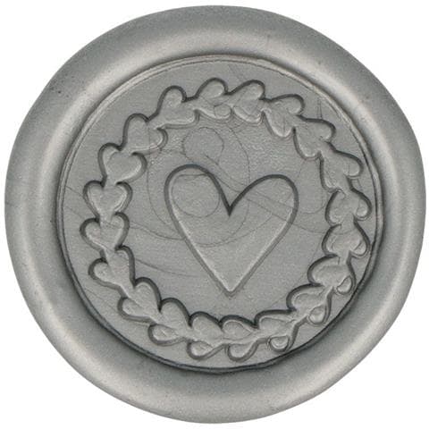10 Sigilli In Cera Da Incollare 25 Mm - Cuore Argento - Foto 1