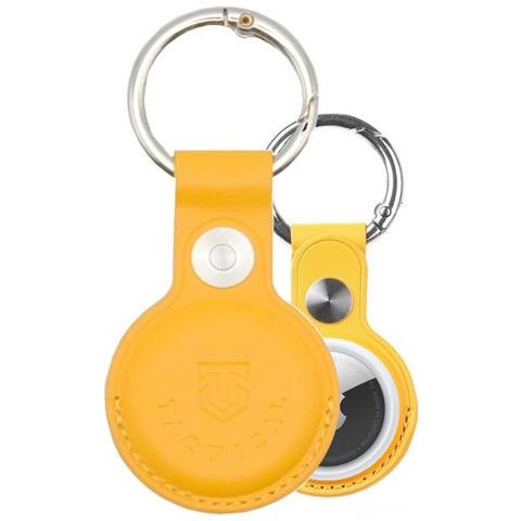 Custodia Originale Ciondolo Per Apple Airtag Beam Leather Yellow - Foto 1