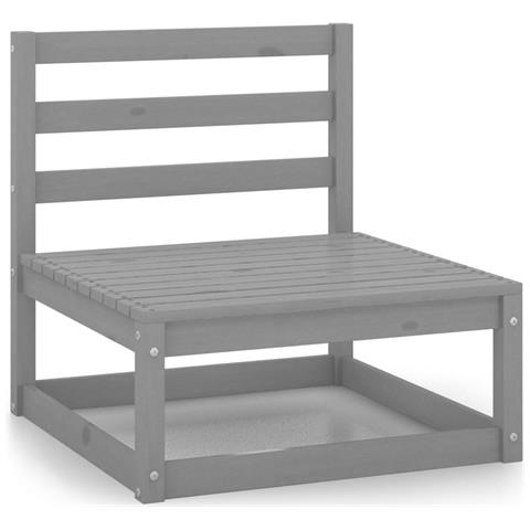 Set Divani Da Giardino 12 Pz Grigio In Legno Massello Di Pino - Foto 2