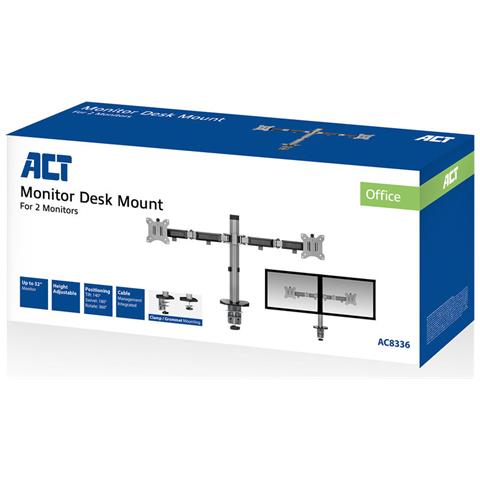 AC8336 supporto da tavolo per Tv a schermo piatto 81,3 cm (32") Argento Scrivania - Foto 9