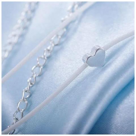 Cavigliera A Cuore In Lega Di Zinco A 4 Strati In Argento - Gioielli Da Spiaggia - Foto 5