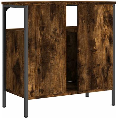 Mobile Lavabo Bagno Rovere Fumo 60x30x60 Cm Legno Multistrato - Foto 10