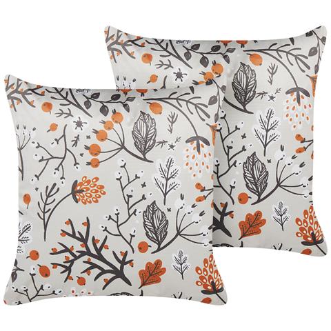 Cuscino Decorativo Montbretia Velluto 45 X 45 Cm Motivo Di Piante Multicolore - Foto 2