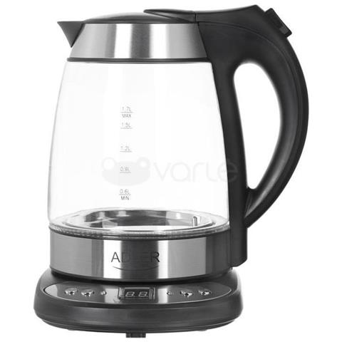 Adler AD 1247 bollitore elettrico 1,7 L 2200 W Nocciola, Acciaio inox, Trasparente - Foto 1