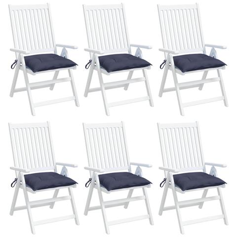 Cuscini Per Sedia 6 Pz Blu Marino 50x50x7 Cm In Tessuto Oxford - Foto 3