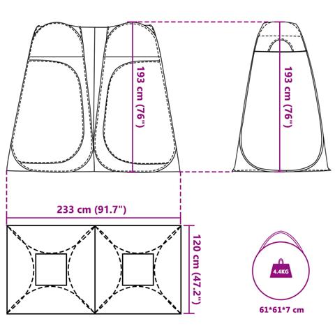 Tenda Privacy Pop-up Blu Impermeabile - Foto 10