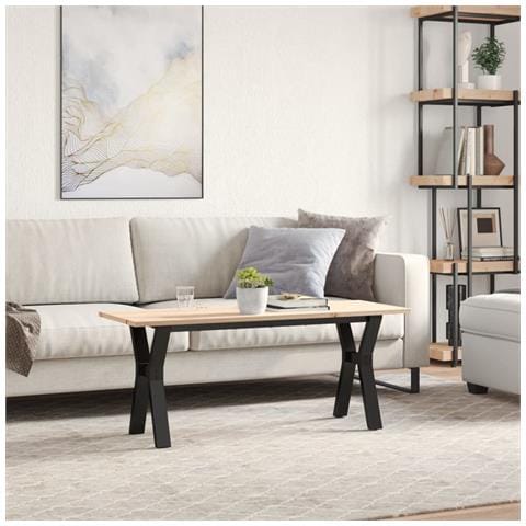 Tavolino Salotto Telaio A Y 110x40x45cm Massello Pino E Ghisa - Foto 3