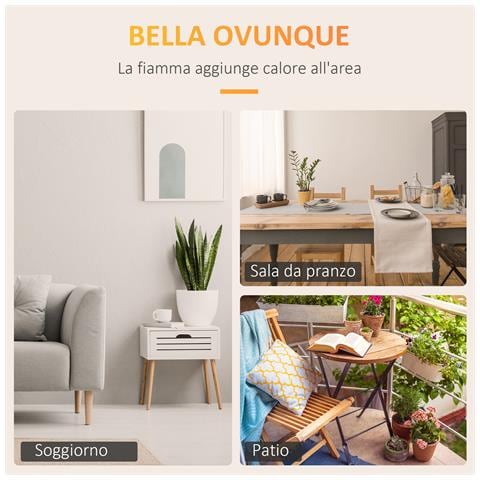 Camino Bioetanolo In Acciaio Inox, 2.5h Di Combustione Con Serbatoio 1.5l E Copertura 20m², 90x16x40 Cm, Argento - Foto 6