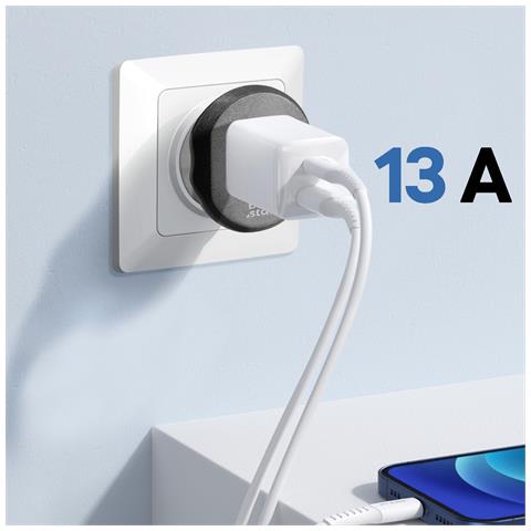 Adattatore Da Viaggio Spina Uk Tipo G 13a Connessione Sicura, Bianco - Foto 2
