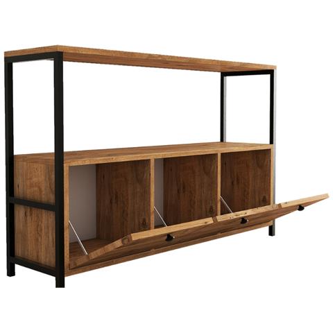 Dragor Credenza In Stile Industriale 3 Ante Legno/nero - Foto 2