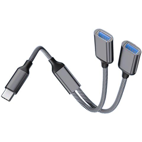 Adattatore Da Tipo C A Doppio Usb 2.0 Grey - Foto 2