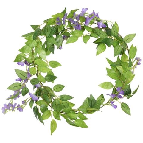 Ghirlande Fiori Artificiali Natale 6 Pz Viola 200 Cm - Foto 2